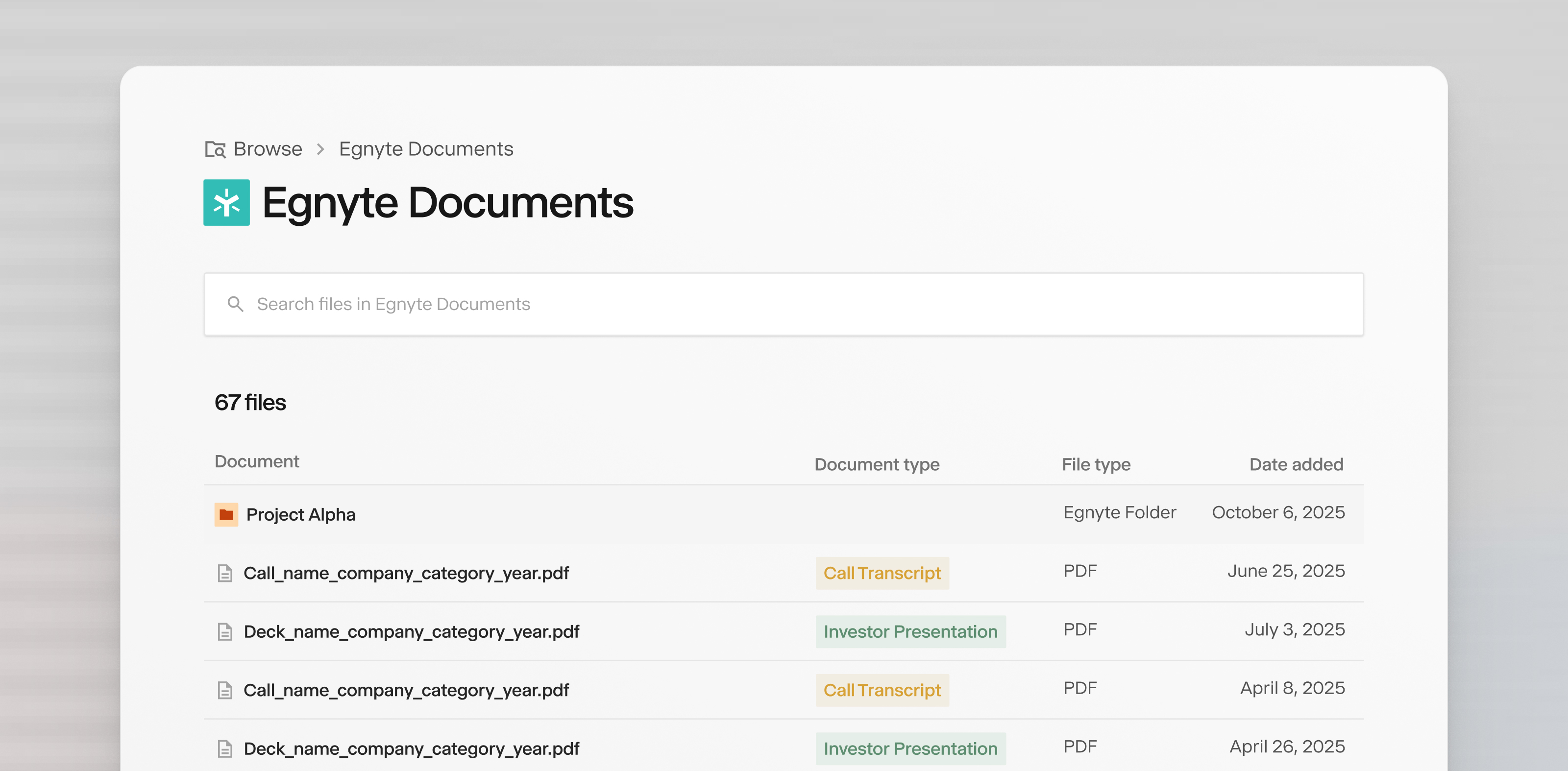 Customers using Egnyte, an enterprise cloud storage solution, can now sync folders and make all their files available in Browse. Files are instantly usable in Chat, Research, and Matrix without extra steps.