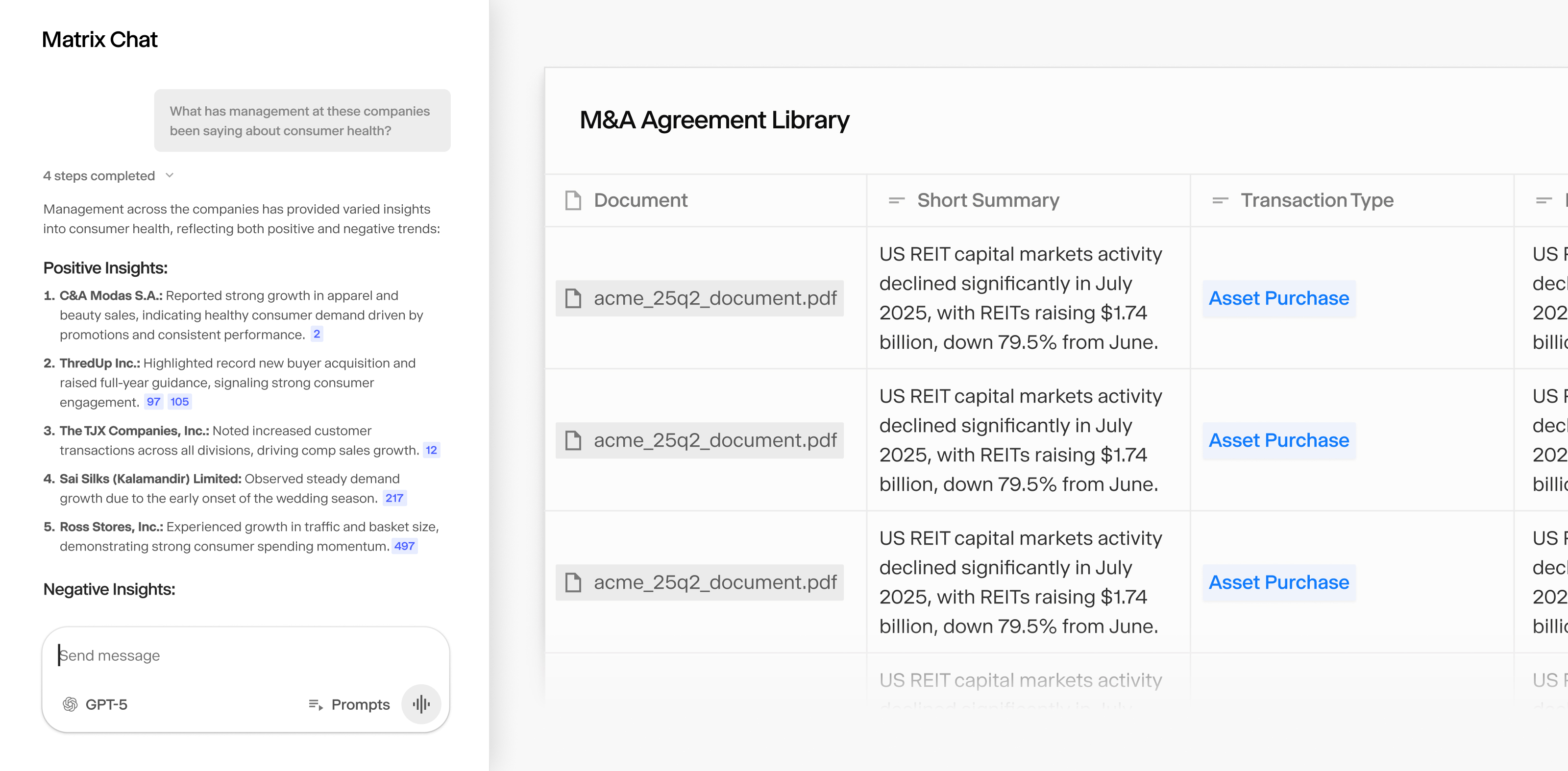 Matrix Chat now runs on GPT-5, delivering greater accuracy and depth when building, editing, and analyzing matrices.