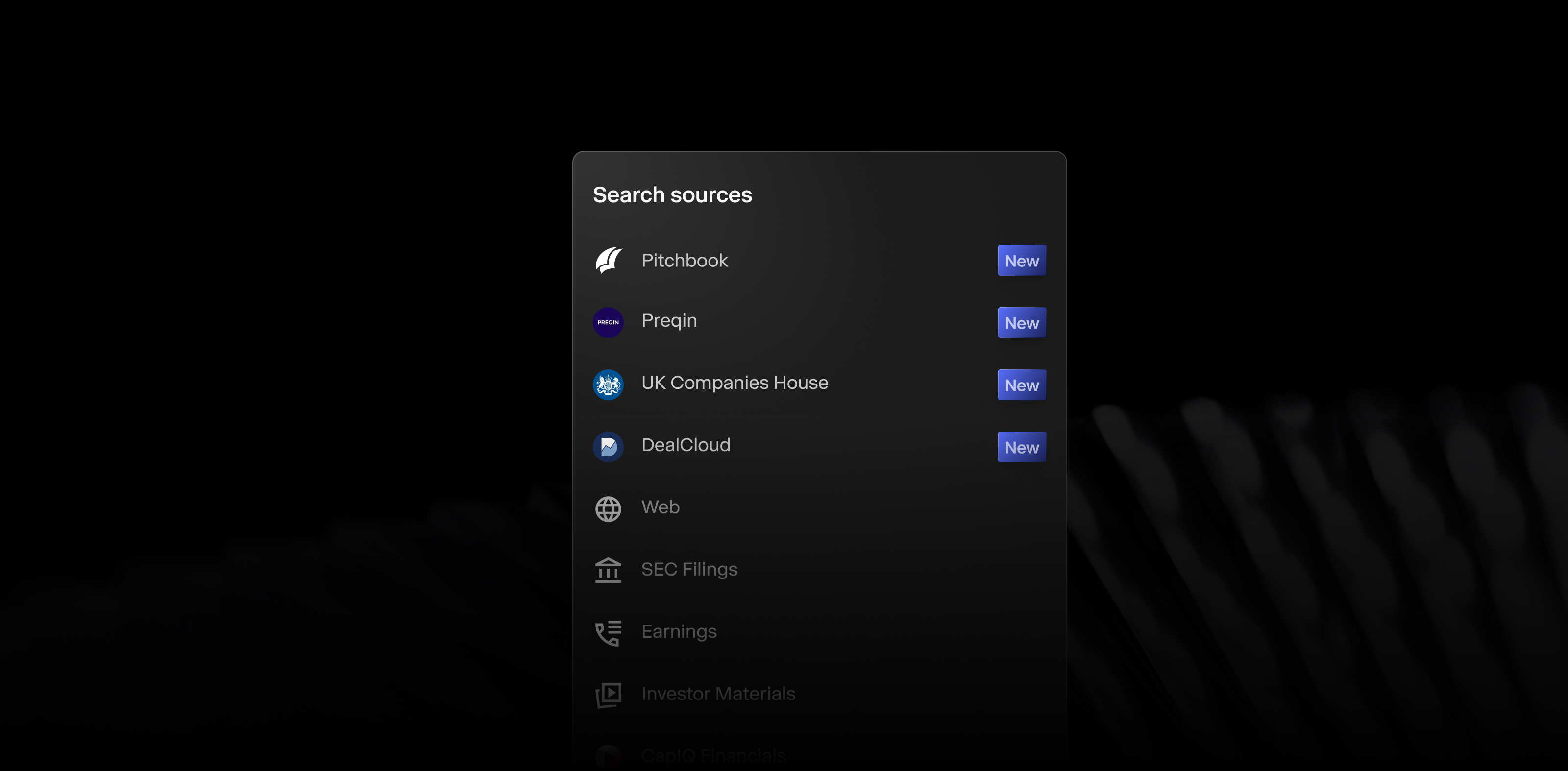 Gain deeper and broader insights with expanded access to Pitchbook, Preqin, UK Companies House, and DealCloud.
