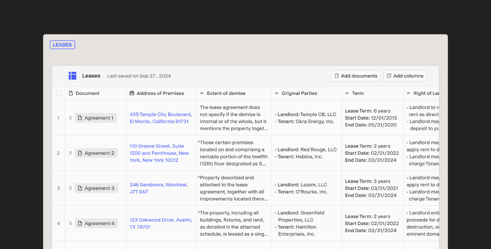 Hebbia financial risk management software example.  