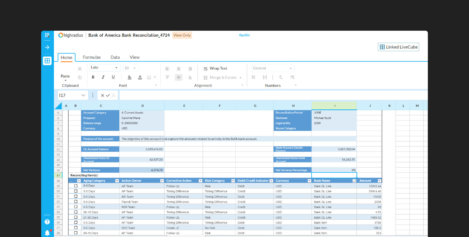 HighRadius risk management platform