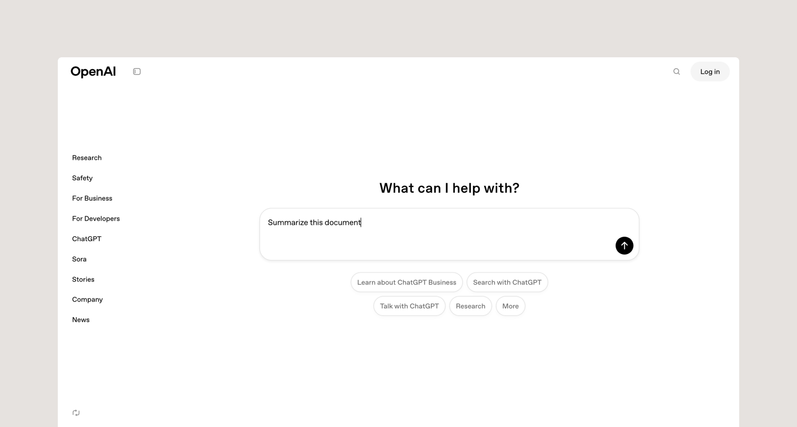 ChatGPT prompt in action
