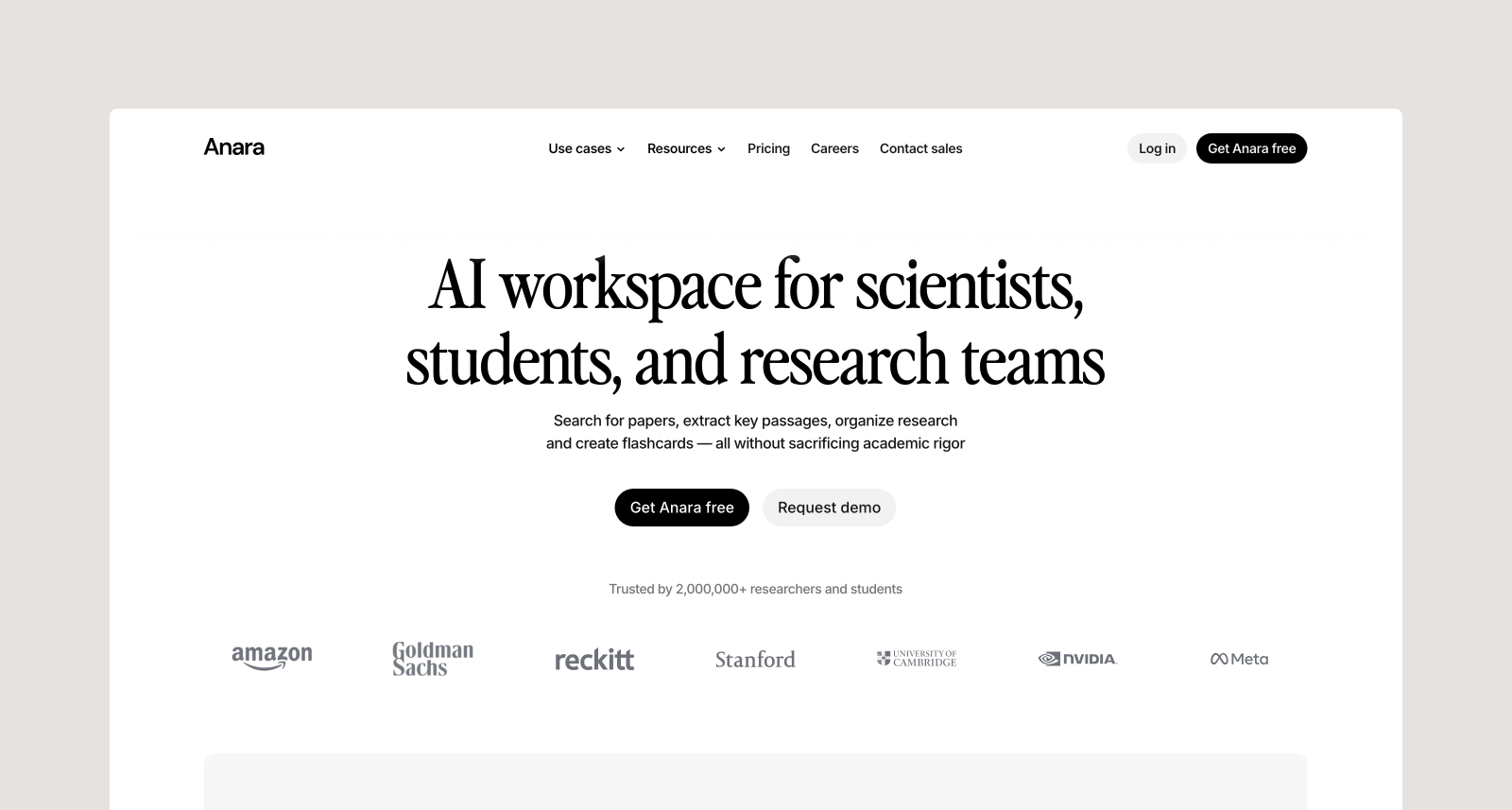 Anara’s homepage.